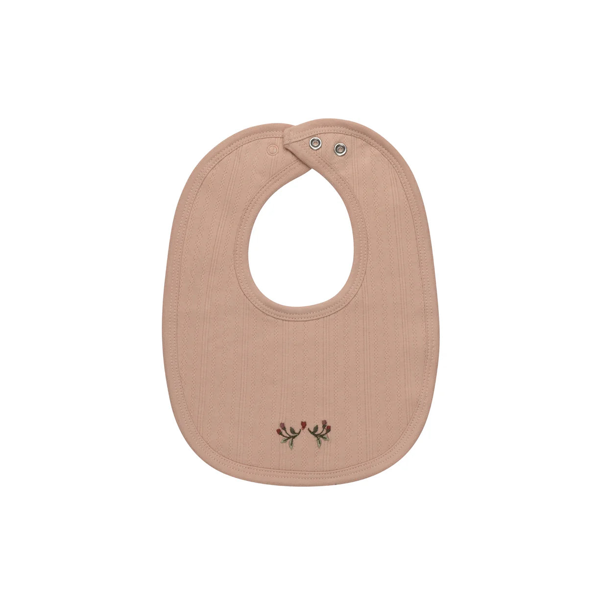 Floral Embroidered Bib in Pink