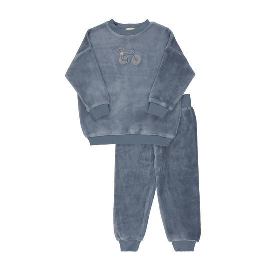 Velour Bicycle Tracksuit in Blue
