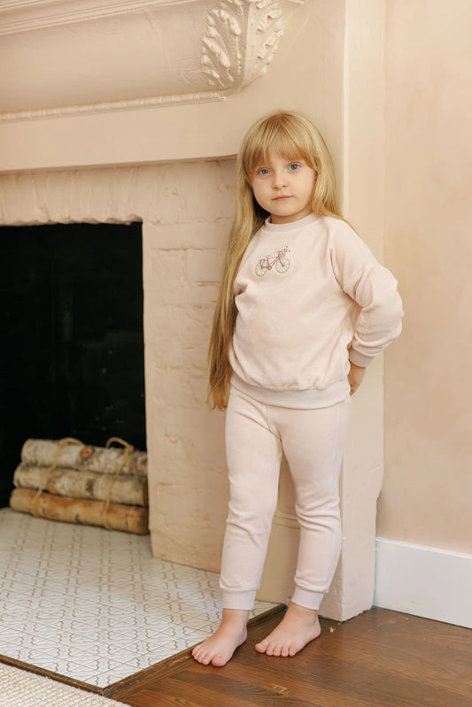 Velour Bicycle Tracksuit in Pink
