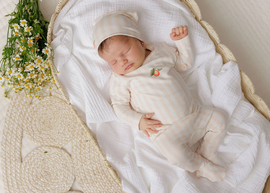 Peach Footie and Beanie Set