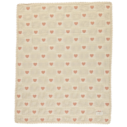 Bebe Organic Mauve Patchwork Heart Blanket