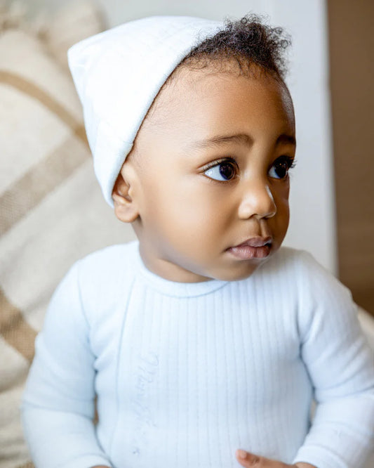 Mon Etoile Pointelle Layette Set in Light Blue