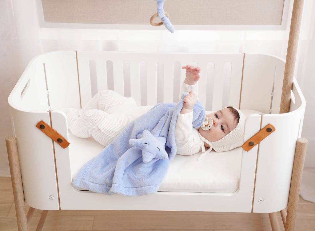 Blue Star Lovey with Pacifier Holder