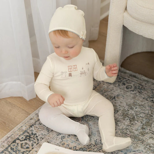 My Little Nursery Footie and Beanie in Blue