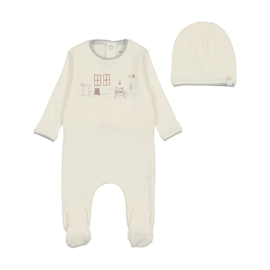My Little Nursery Footie and Beanie in Blue