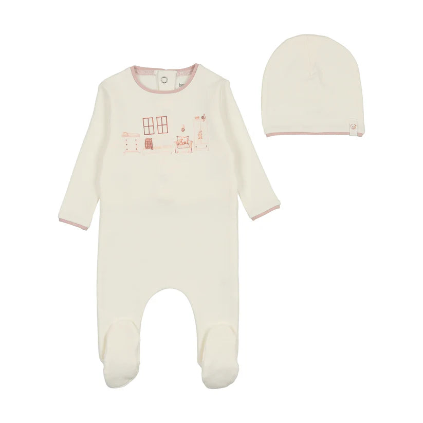 Baby Girl Footie With Pink Trim main image 0