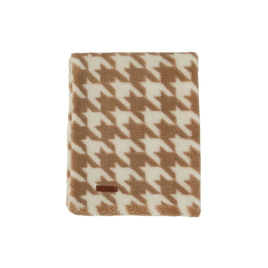 Citrine Sherpa Print Blanket in Golden Tan