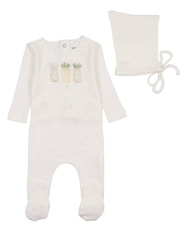 Boys Pointelle Mason Jars Footie Set