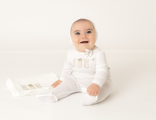 Girls Pointelle Mason Jars Footie Set