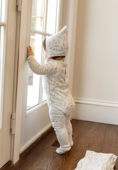 Boys Swirls in Bloom Footie and Bonnet