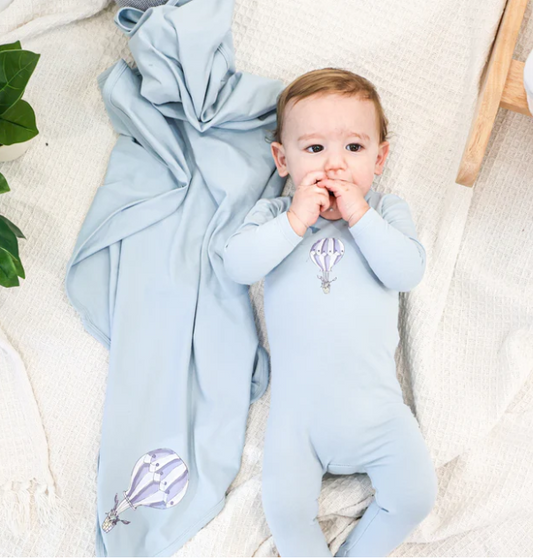 Hot Air Balloon Layette Set in Blue