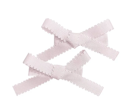 Light Pink Scalloped Bow Clip Set