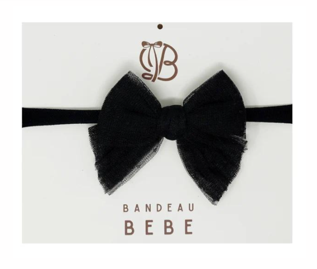 Tulle Dots Baby Headband in Black