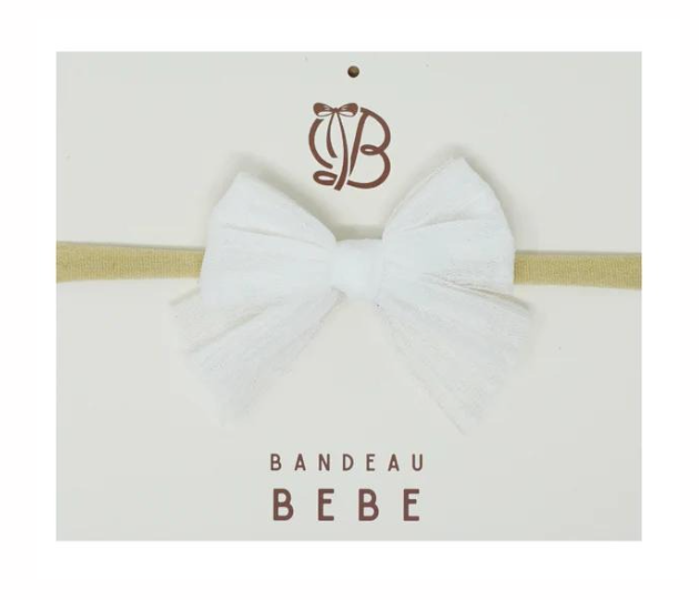Tulle Dots Baby Headband in White