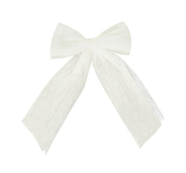 Tulle Dots Clip in Cream - Medium