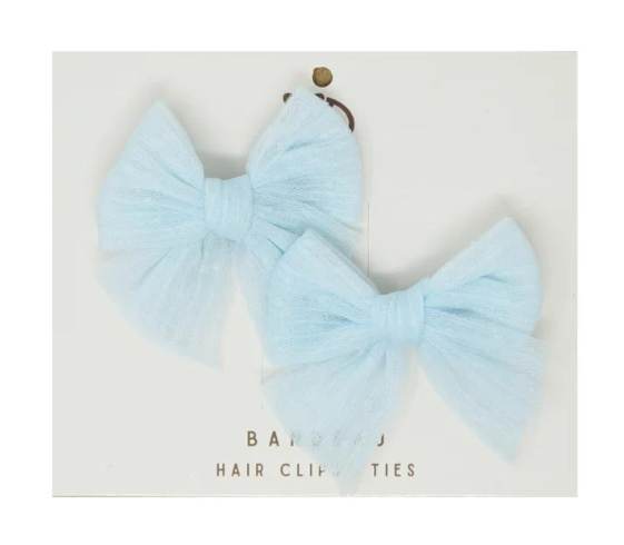 Dressy Dot Tulle Mini Clip Set in Light Blue