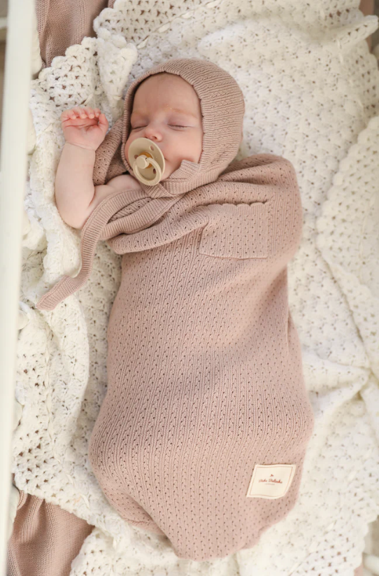 Mauve Cocoon & Bonnet set in Mauve