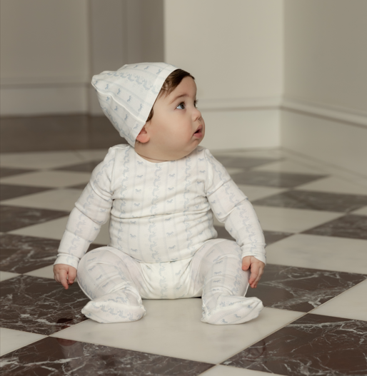 Linear Nostalgia Horse Print Footie and Beanie