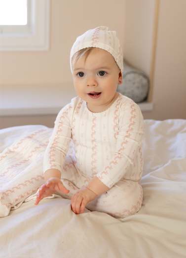 Linear Nostalgia Ballerina Print Footie and Beanie