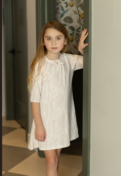 Tropical Print Nightgown in Sand Pink