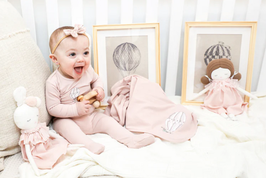 Hot Air Balloon Layette Set in Pink