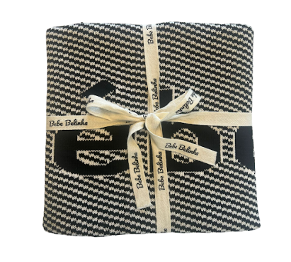 'Bebe' Knit Blanket in Black