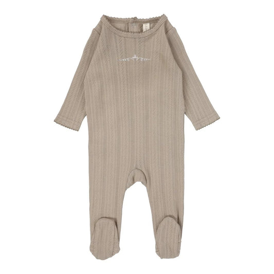 Pointelle Crown Footie in Oat