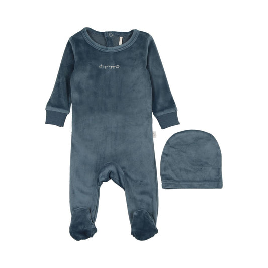 Stay Cozy Footie and Beanie in Blue