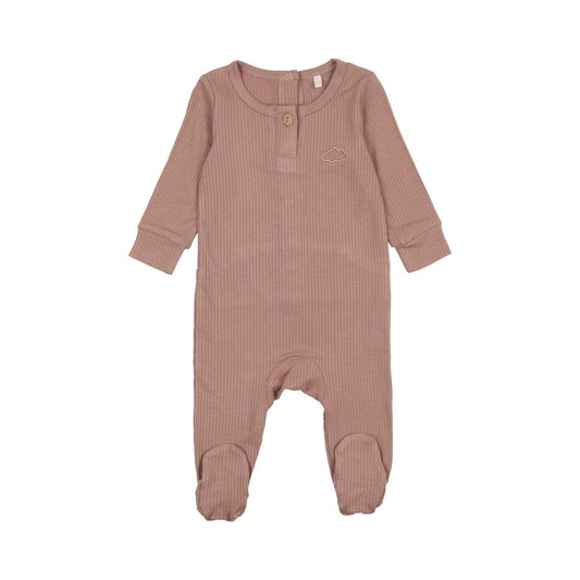 Henley Footie and Beanie in Dusty Pink