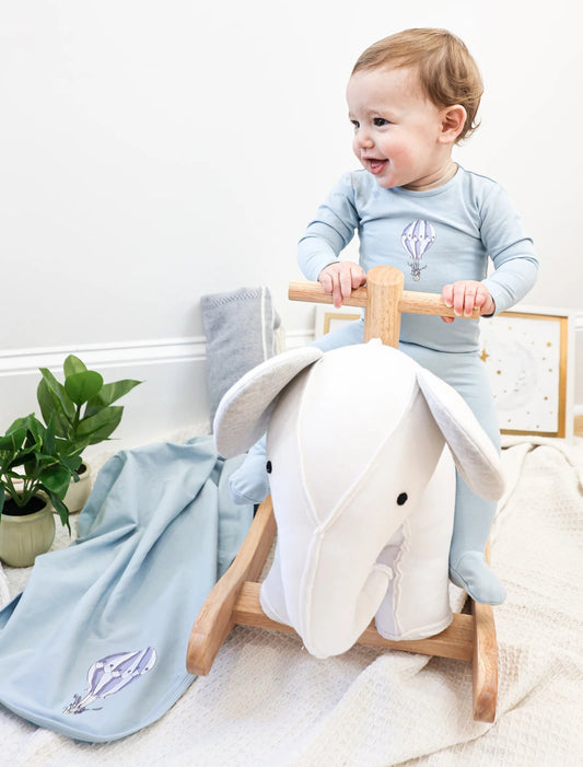 Hot Air Balloon Layette Set in Blue