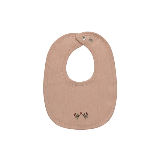 Floral Embroidered Bib in Pink