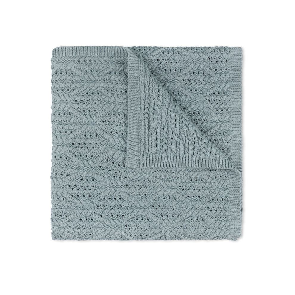 Knit Carriage Blanket in Blue