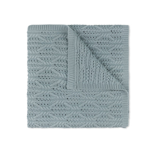 Knit Carriage Blanket in Blue