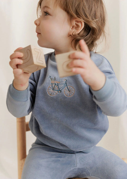 Velour Bicycle Tracksuit in Blue