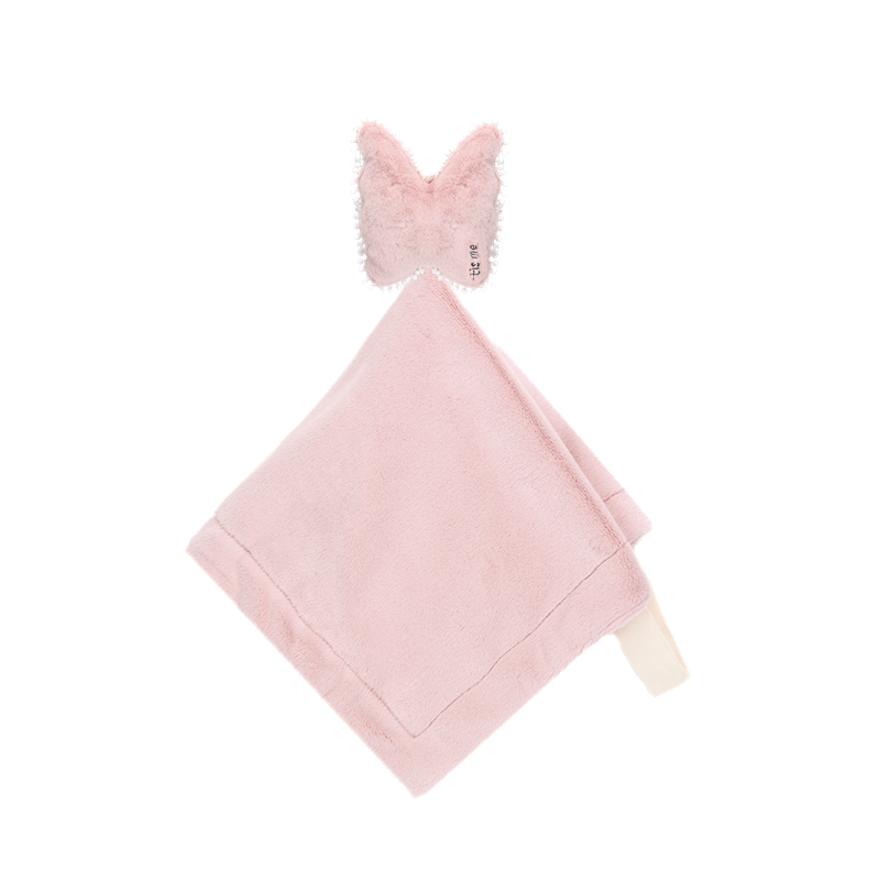 Pink Butterfly Lovey with Pacifier Holder