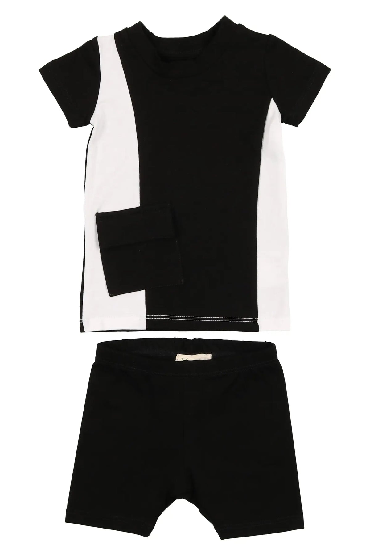 Colorblock Pocket T-Shirt & Shorts Set in Black - 6m, 9m, 18m (shirt only)
