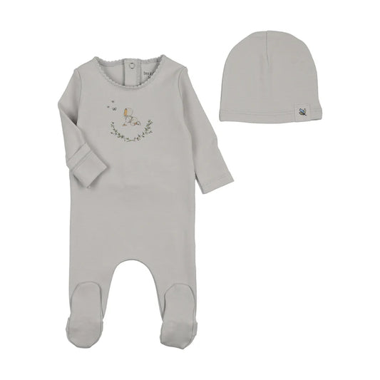 Baby Image Footie and Beanie in Fortress