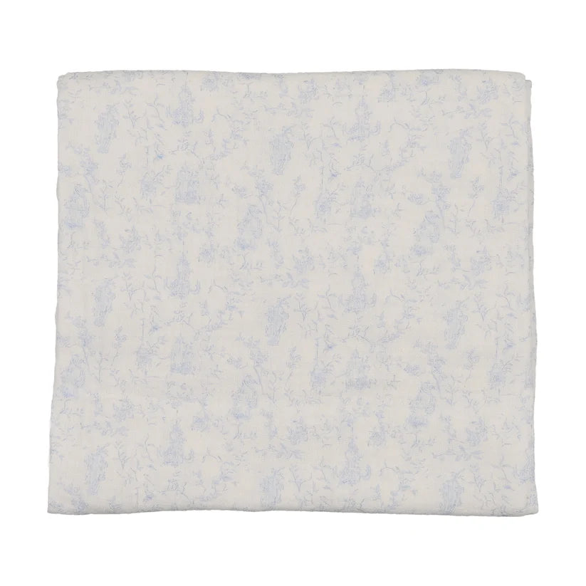 Birdcage Toile Swaddle in Dusty Blue