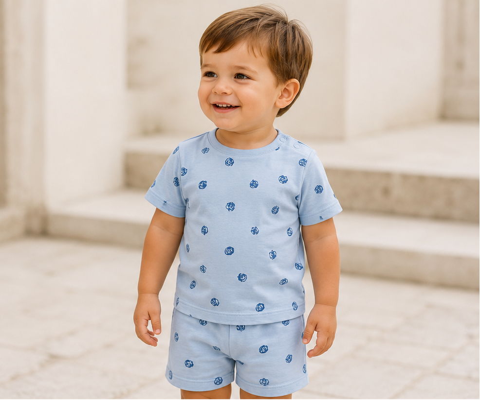 Scribble Circles Set in Blue - 18m