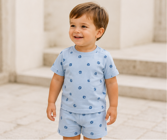Scribble Circles Set in Blue - 18m
