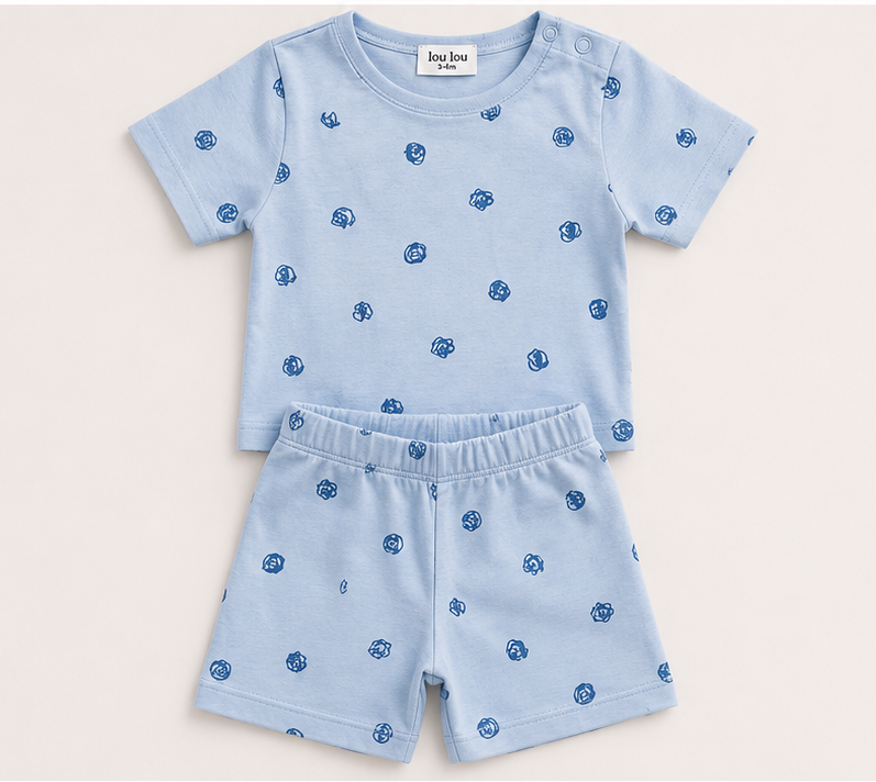 Scribble Circles Set in Blue - 18m