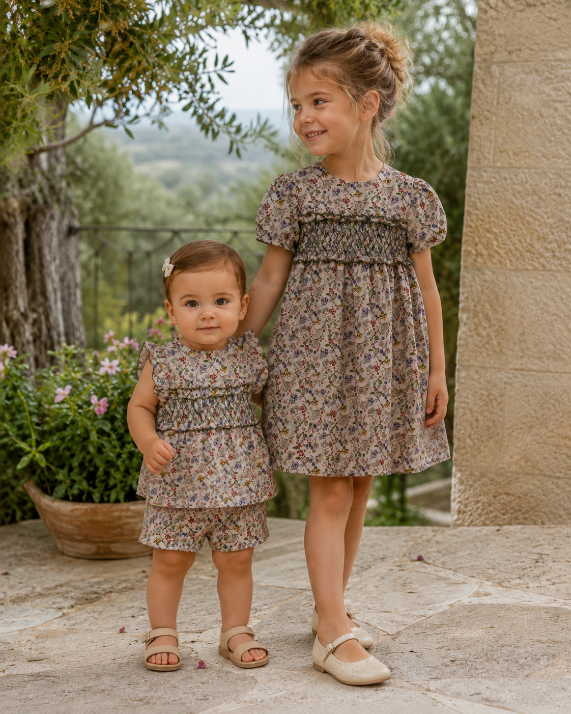 Smocked Multi Flowers Dress - 3y, 4y