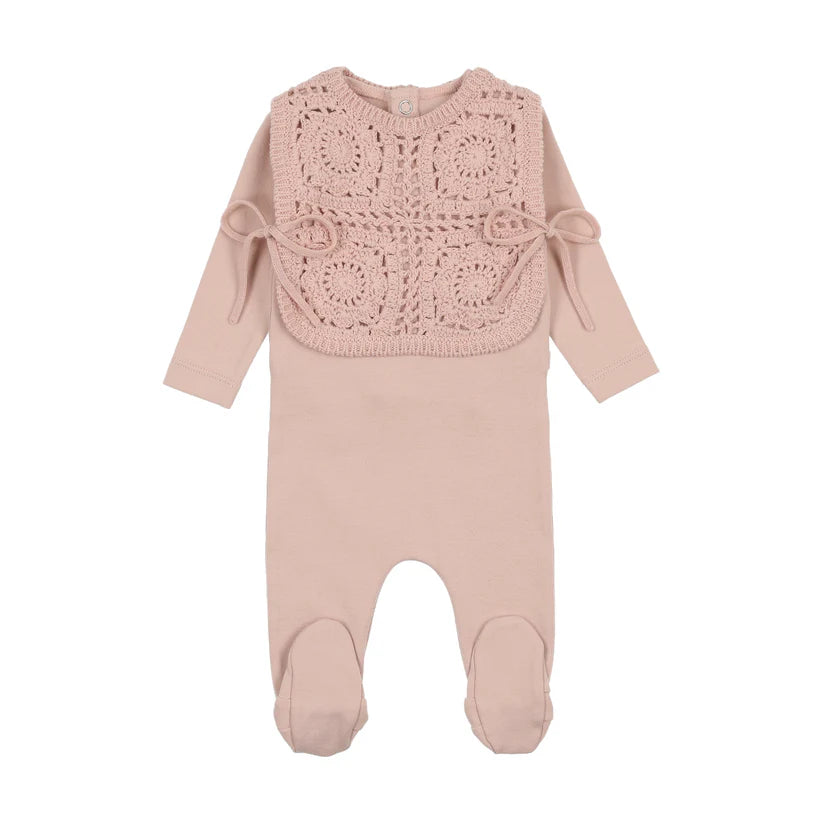 Crochet Pullover Vest & Bonnet in Mauve