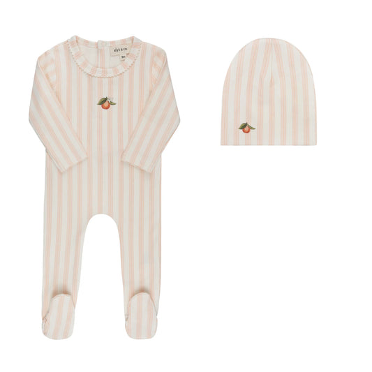 Peach Footie and Beanie Set