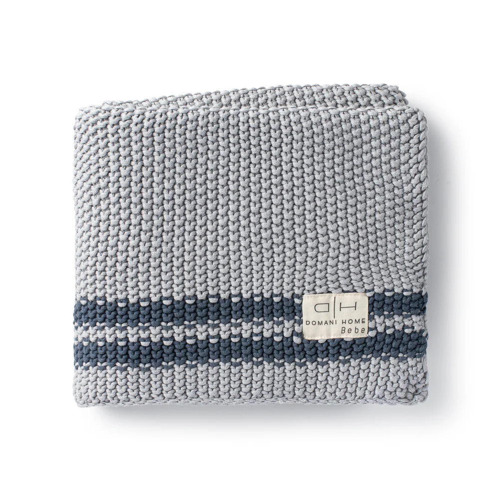 DH Marici Cool Blue Striped Baby Blanket