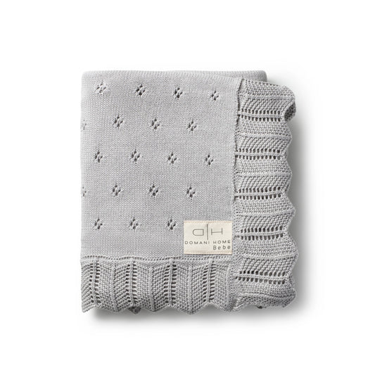 PREORDER DH Scalloped Pointelle Blanket in Nimbus Cloud