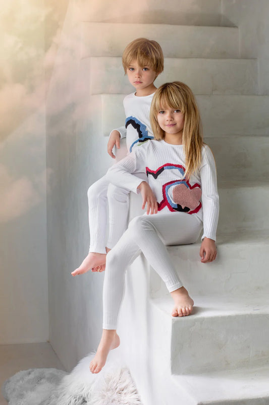 Geometric Heart Loungewear Set