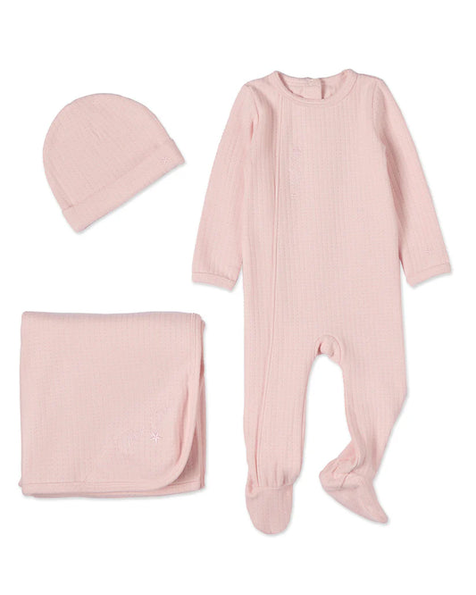 Mon Etoile Pointelle Layette Set in Light Pink