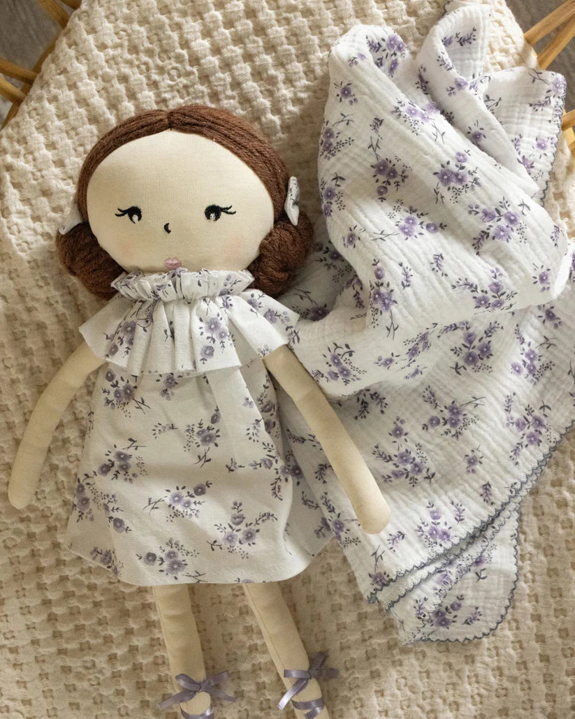 Baby Girls "Abigail" Cotton and Linen Dolly