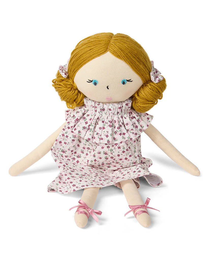 Baby Girls "Luna" Cotton and Linen Dolly